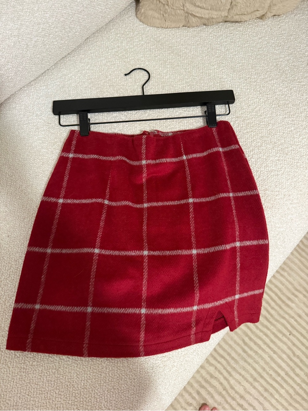 Lulus Red Plaid Mini Skirt XS Holiday Winter